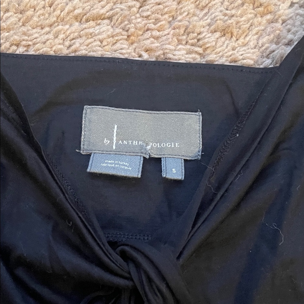 Anthropologie Black Twist-Front Spaghetti Strap Cami - Picture 3 of 4